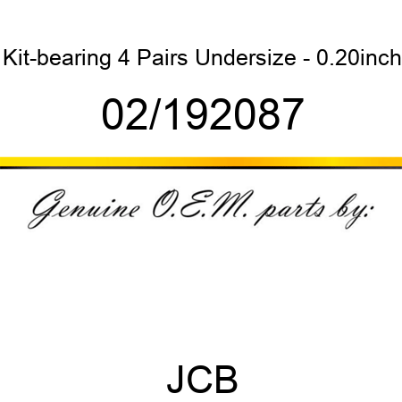 Kit-bearing, 4 Pairs, Undersize - 0.20inch 02/192087