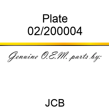 Plate 02/200004