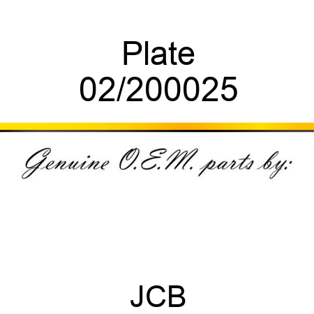 Plate 02/200025