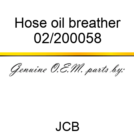 Hose, oil breather 02/200058