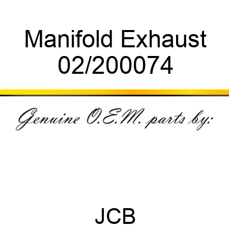 Manifold, Exhaust 02/200074