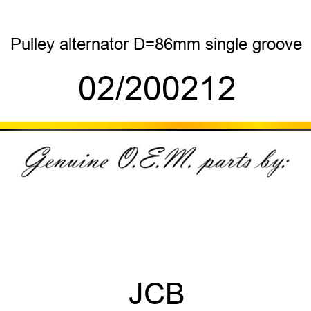 Pulley, alternator, D=86mm single groove 02/200212