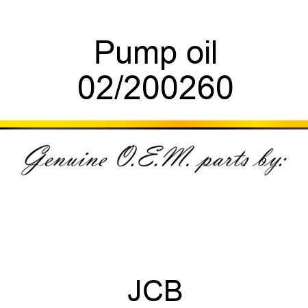 Pump, oil 02/200260