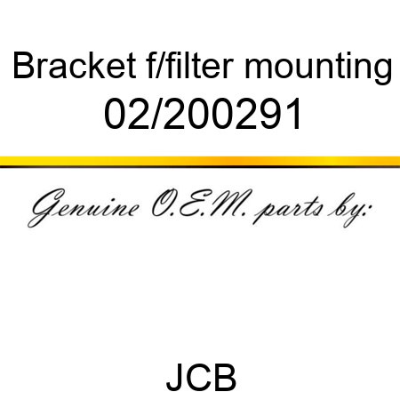 Bracket, f/filter mounting 02/200291