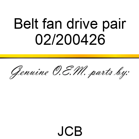 Belt, fan drive, pair 02/200426