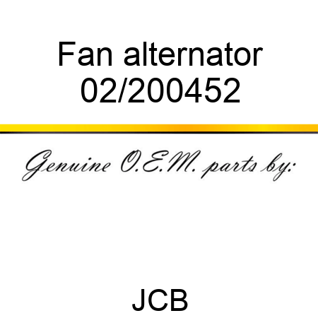 Fan, alternator 02/200452