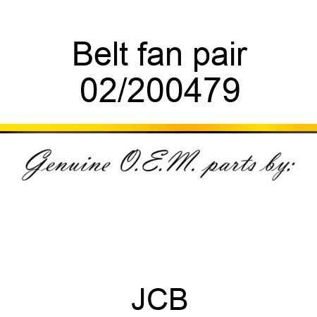 Belt, fan, pair 02/200479