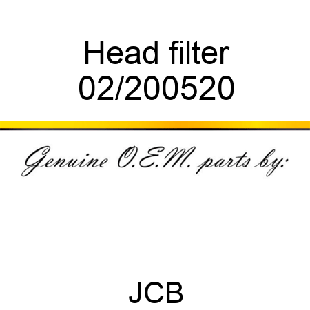 Head, filter 02/200520