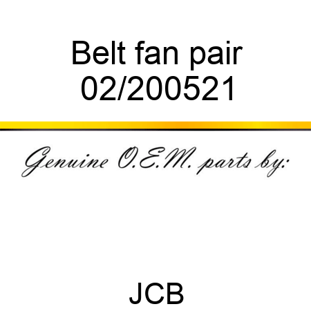 Belt, fan, pair 02/200521