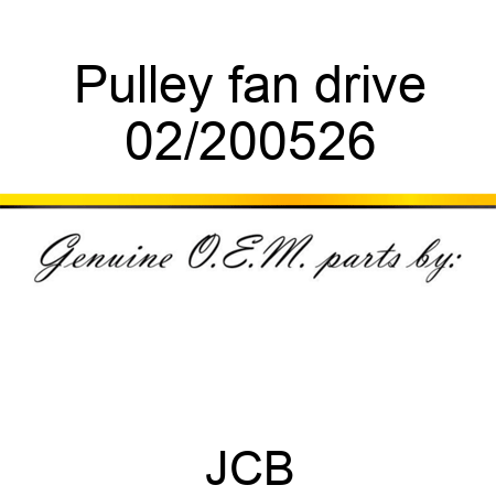 Pulley, fan drive 02/200526
