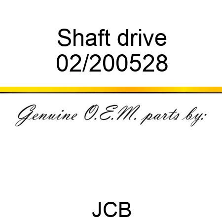Shaft, drive 02/200528