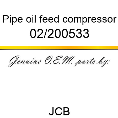 Pipe, oil feed, compressor 02/200533