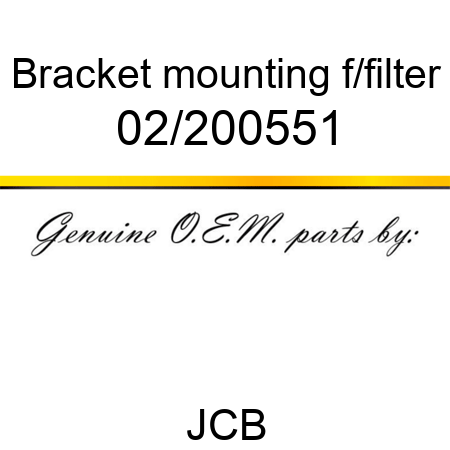 Bracket, mounting, f/filter 02/200551
