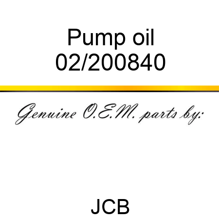 Pump, oil 02/200840