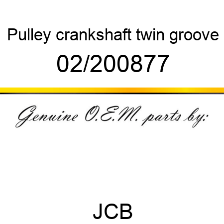 Pulley, crankshaft, twin groove 02/200877