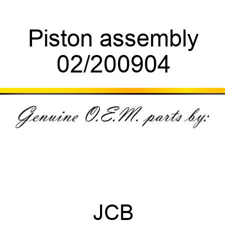 Piston, assembly 02/200904