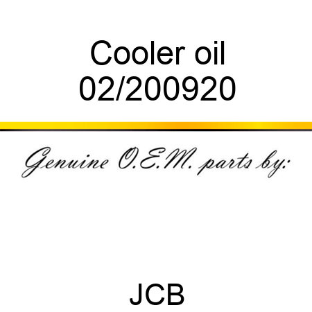 Cooler, oil 02/200920