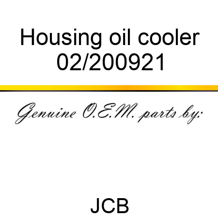 Housing, oil cooler 02/200921