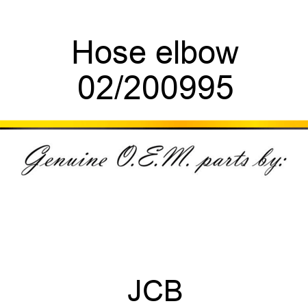 Hose, elbow 02/200995