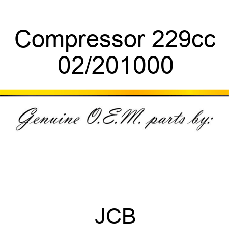 Compressor, 229cc 02/201000