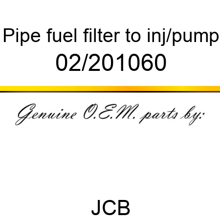 Pipe, fuel filter, to inj/pump 02/201060