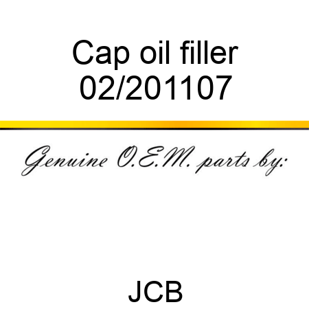 Cap, oil filler 02/201107