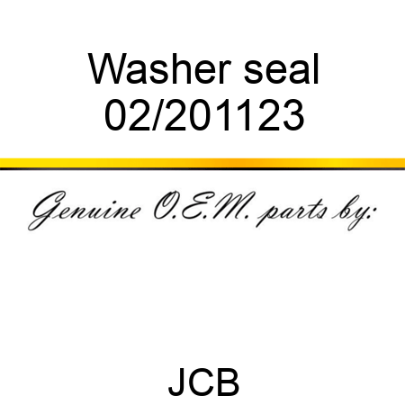 Washer, seal 02/201123