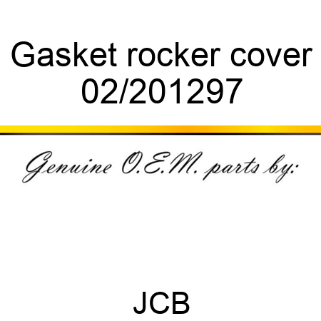 Gasket, rocker cover 02/201297