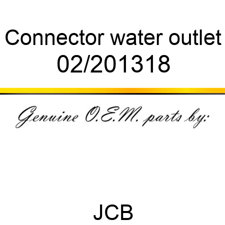 Connector, water outlet 02/201318
