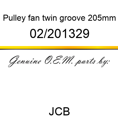 Pulley, fan, twin groove, 205mm 02/201329