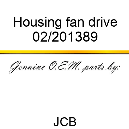 Housing, fan drive 02/201389