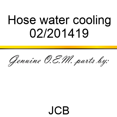 Hose, water cooling 02/201419
