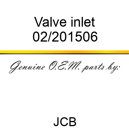 Valve, inlet 02/201506