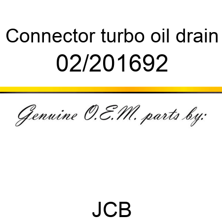 Connector, turbo oil drain 02/201692