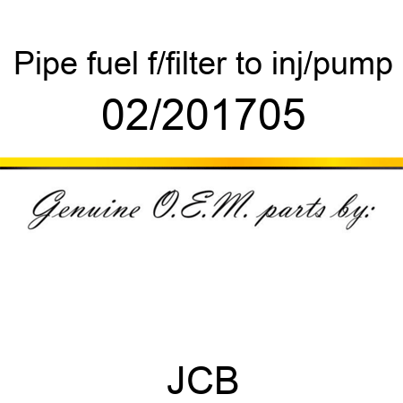 Pipe, fuel, f/filter to inj/pump 02/201705