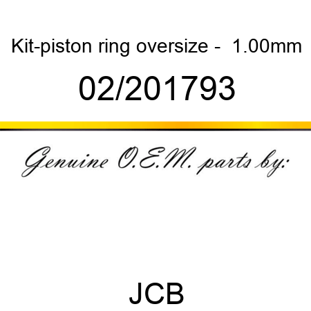 Kit-piston ring, oversize - +1.00mm 02/201793