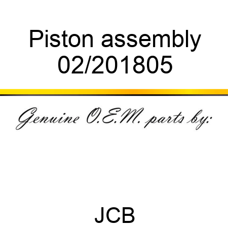 Piston, assembly 02/201805