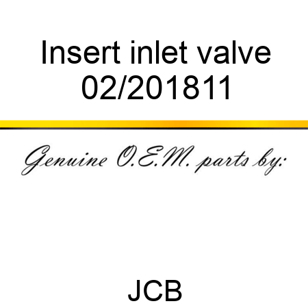 Insert, inlet valve 02/201811