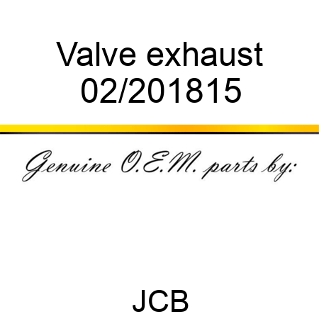 Valve, exhaust 02/201815