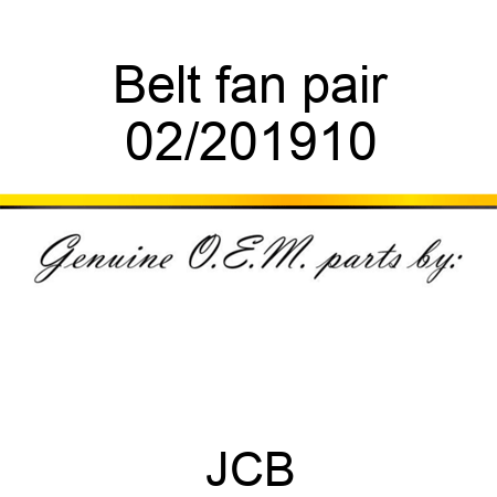 Belt, fan, pair 02/201910