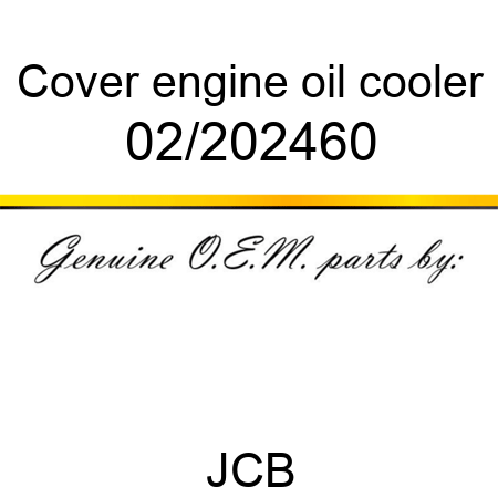 Cover, engine oil cooler 02/202460