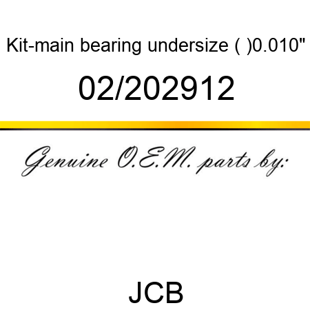 Kit-main bearing, undersize (+)0.010