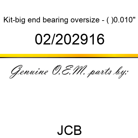 Kit-big end bearing, oversize - (+)0.010