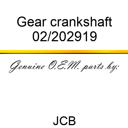 Gear, crankshaft 02/202919