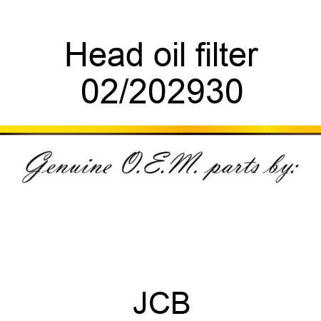 Head, oil filter 02/202930