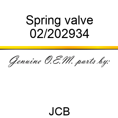 Spring, valve 02/202934