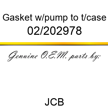 Gasket, w/pump to t/case 02/202978