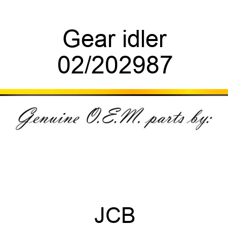 Gear, idler 02/202987