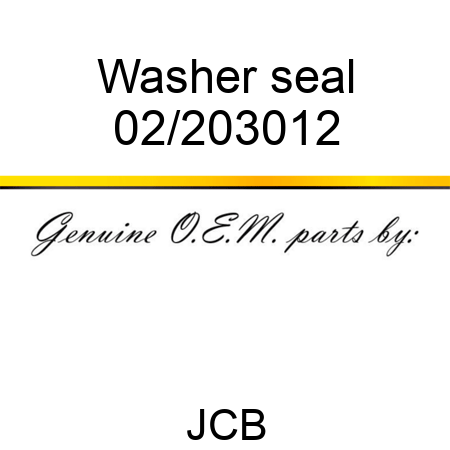Washer, seal 02/203012