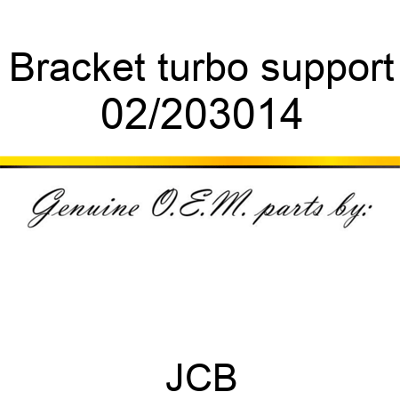 Bracket, turbo support 02/203014